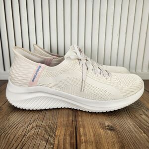 Skechers Slip-Ins Ultra Flex 3.0 Womens Sz 10 Natural White Walking Shoes 149710